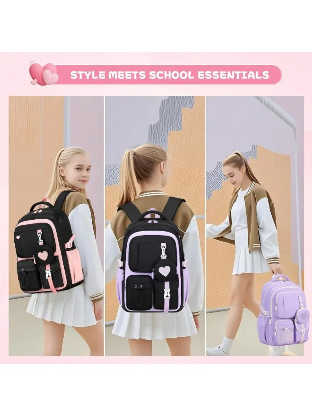 Stylish Girls Backpack - Perfect School Bag for Elementary & Middle School